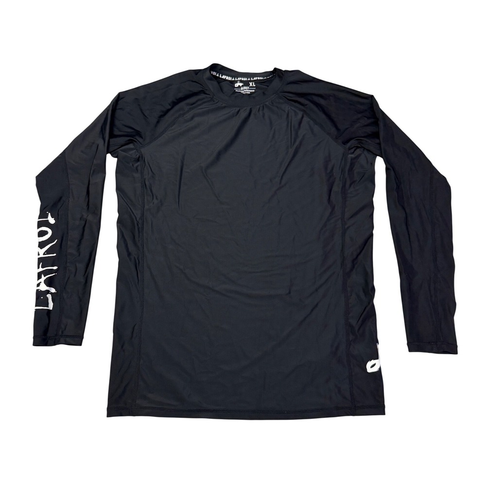 Lafroi Burst Mens XL Black Long Sleeve Compression Shirt Rash Guard Athletic
